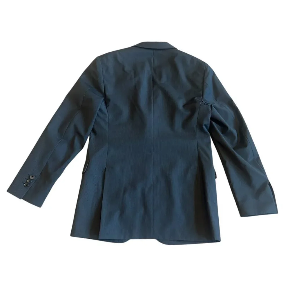 Theory Button-Down Blazer Jacket Sport Coat Black Pinstripe Wool Size 38R Men's
